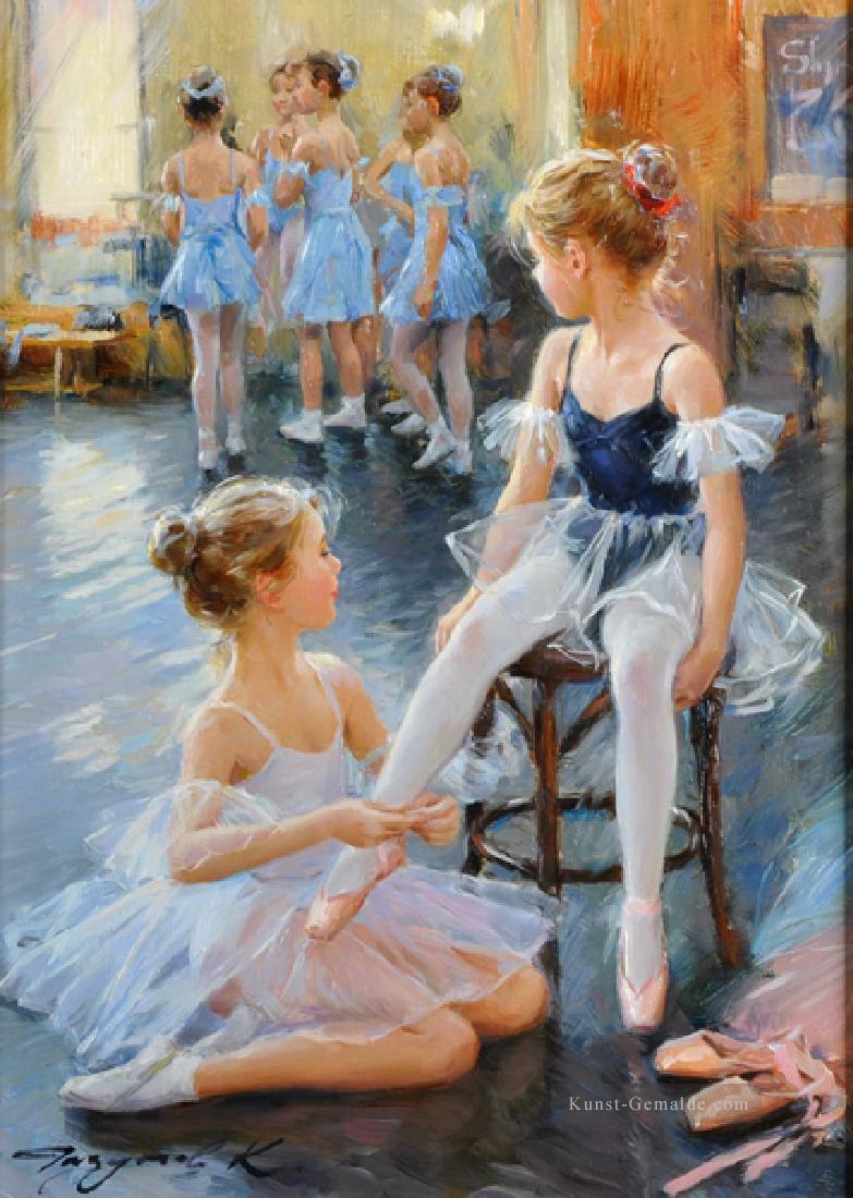 Schönes Mädchen KR 041 Little Ballet Dancers Ölgemälde